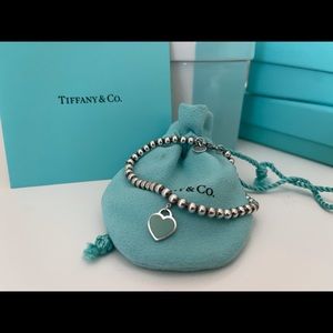 Tiffany Blue Heart Tag Bead Bracelet - Small